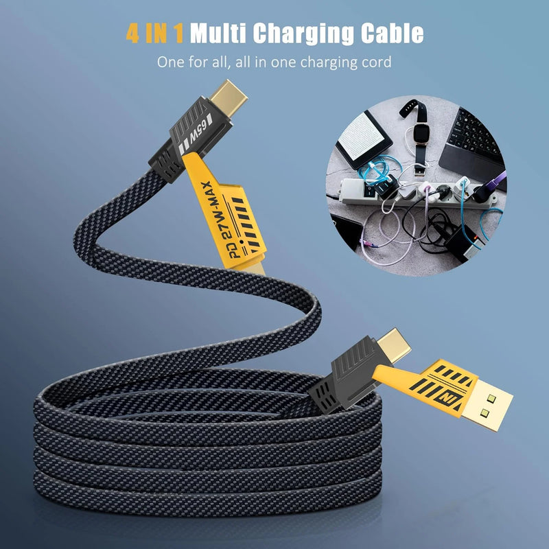 4 in 1 65W Fast Charging USB To Type C PD Cable