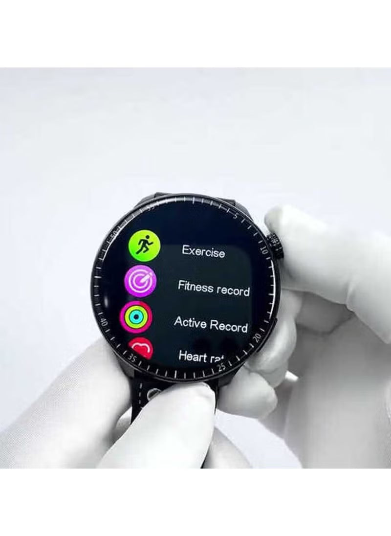 Haino Teko RW40 Smart Watch – 53MM Full Screen Round Display, Wireless Charger, Stylish Design for Men & Boys, Black