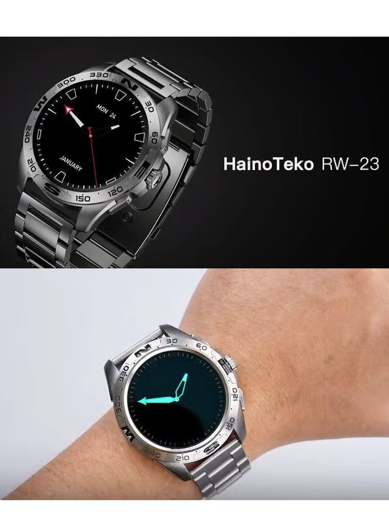 Haino Teko Germany RW 23 Smartwatch Round Shape Stainless Chain and HD Full Screen